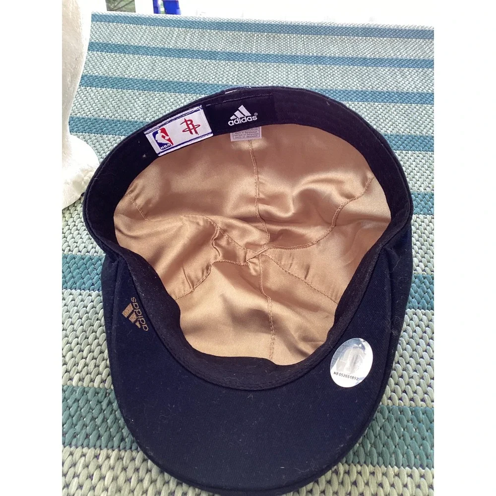 Adidas Houston Rockets NBA Flat Cap Hat Black Gold Youth Teen Ivy Scally Cap